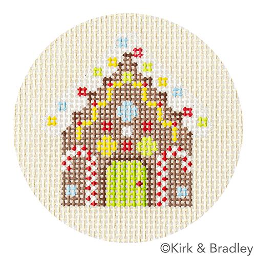 Advent Ornaments   Gingerbread House Painted Canvas Kirk & Bradley 
