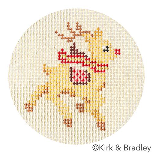 Advent Ornaments - Reindeer Painted Canvas Kirk & Bradley 