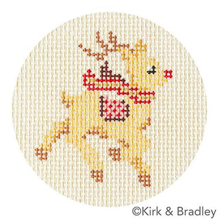 Advent Ornaments   Reindeer Painted Canvas Kirk & Bradley 
