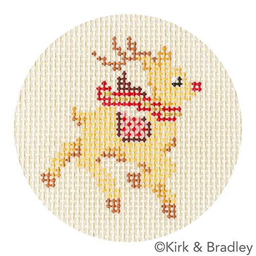 Advent Ornaments   Reindeer Painted Canvas Kirk & Bradley 
