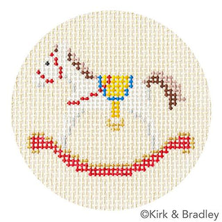 Advent Ornaments   Rocking Horse Painted Canvas Kirk & Bradley 

