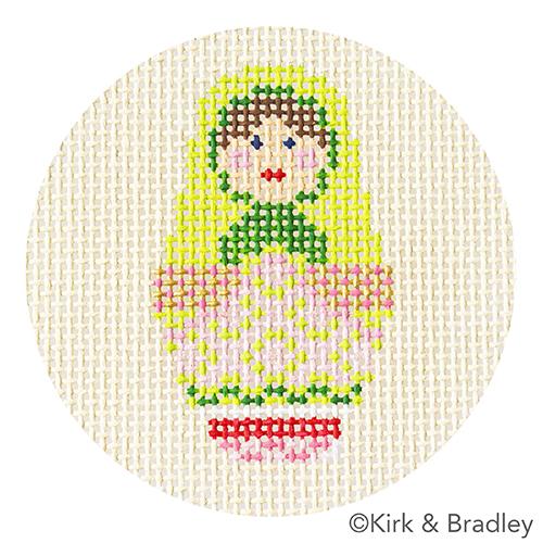 Advent Ornaments   Russian Doll Painted Canvas Kirk & Bradley 
