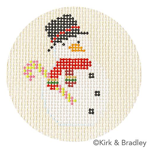 Advent Ornaments   Snowman Painted Canvas Kirk & Bradley 
