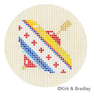Advent Ornaments   Spinning Top Painted Canvas Kirk & Bradley 
