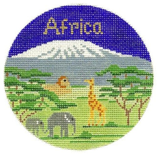 Africa Ornament Painted Canvas Silver Needle 
