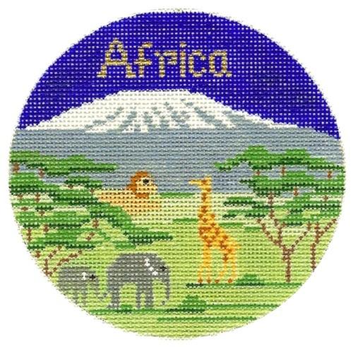 Africa Ornament Painted Canvas Silver Needle 
