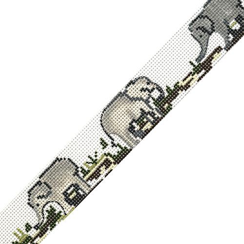 African Elephants Belt Painted Canvas The Meredith Collection  - 1