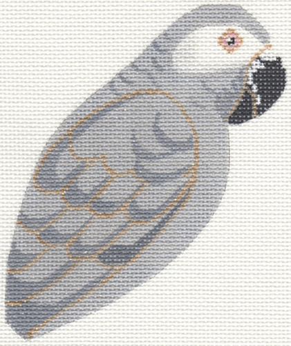 African Grey Parrot Painted Canvas Labors of Love Needlepoint 