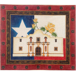 Alamo Yellow Rose on 18 Painted Canvas Ewe & Eye 
