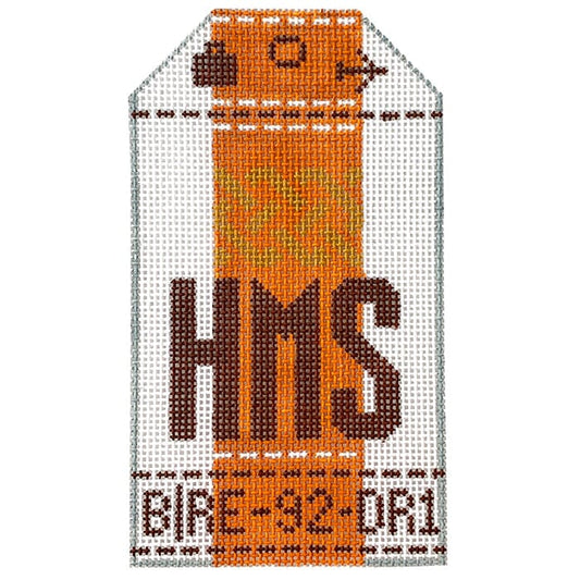 Alaska HMS Travel Tag Painted Canvas Hedgehog Needlepoint 