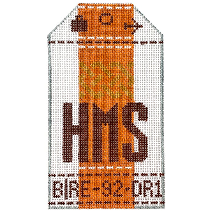 Alaska HMS Travel Tag Painted Canvas Hedgehog Needlepoint 
