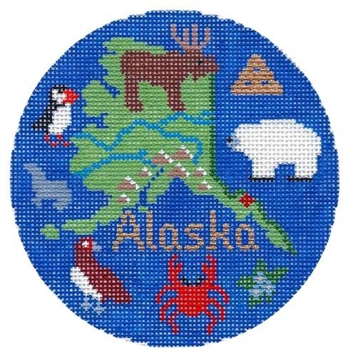 Alaska Ornament Painted Canvas Silver Needle  - 1