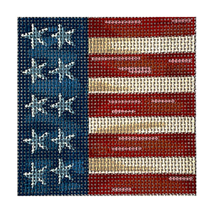 All American Flag II Painted Canvas All About Stitching/The Collection Design 