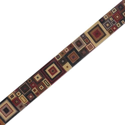 All Squared Up Belt   Mocha Painted Canvas The Meredith Collection  - 1