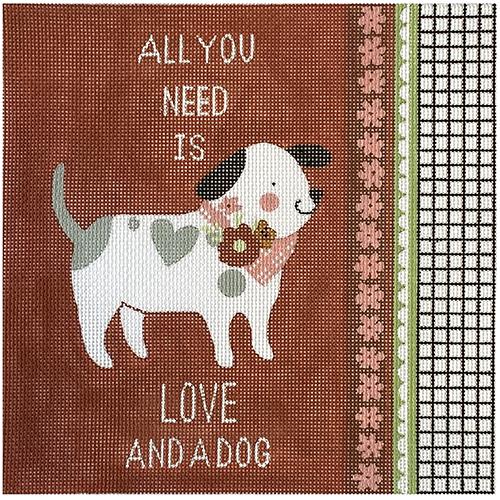 All You Need is Love and a Dog on Red on 13 Painted Canvas Painted Pony Designs 