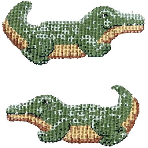 Alligator Double Sided Painted Canvas Labors of Love Needlepoint  - 1