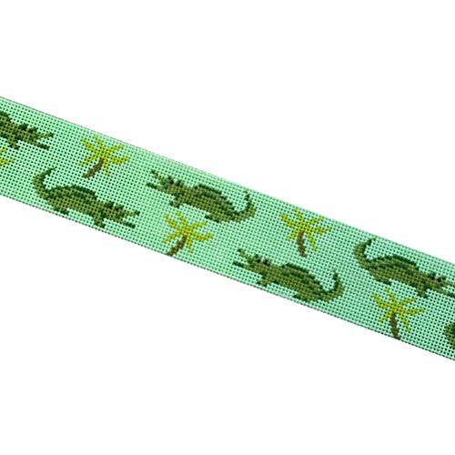 Alligators on Aqua Belt Painted Canvas Voila!  - 1