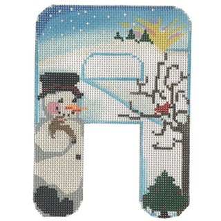 Alpha Snowman Painted Canvas Associated Talents A 

