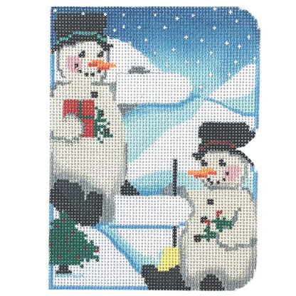 Alpha Snowman Painted Canvas Associated Talents B 