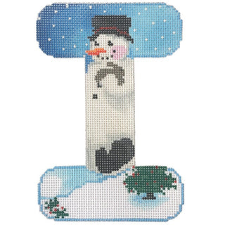 Alpha Snowman Painted Canvas Associated Talents I 
