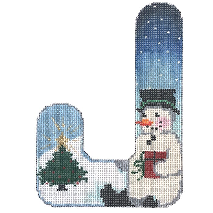 Alpha Snowman Painted Canvas Associated Talents J 
