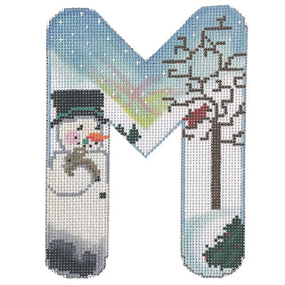Alpha Snowman Painted Canvas Associated Talents M 
