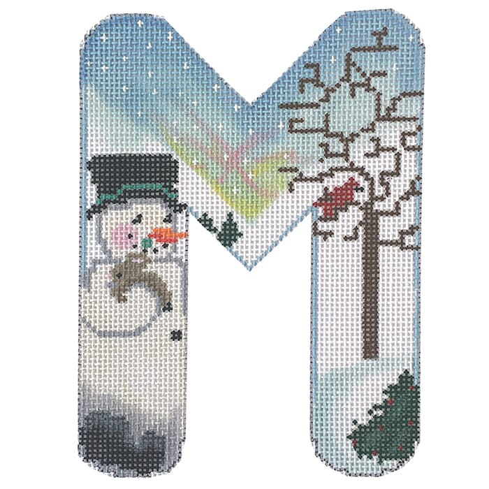 Alpha Snowman Painted Canvas Associated Talents M 
