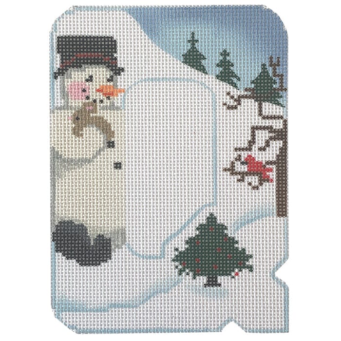 Alpha Snowman Painted Canvas Associated Talents Q 
