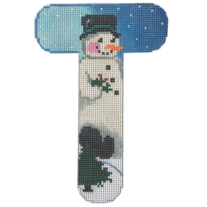 Alpha Snowman Painted Canvas Associated Talents T 
