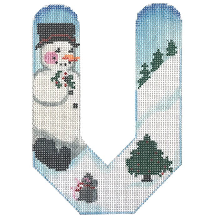 Alpha Snowman Painted Canvas Associated Talents V 
