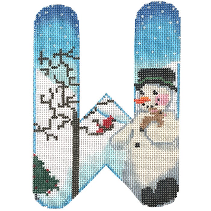 Alpha Snowman Painted Canvas Associated Talents W 
