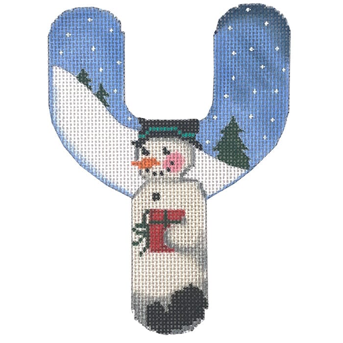 Alpha Snowman Painted Canvas Associated Talents Y 
