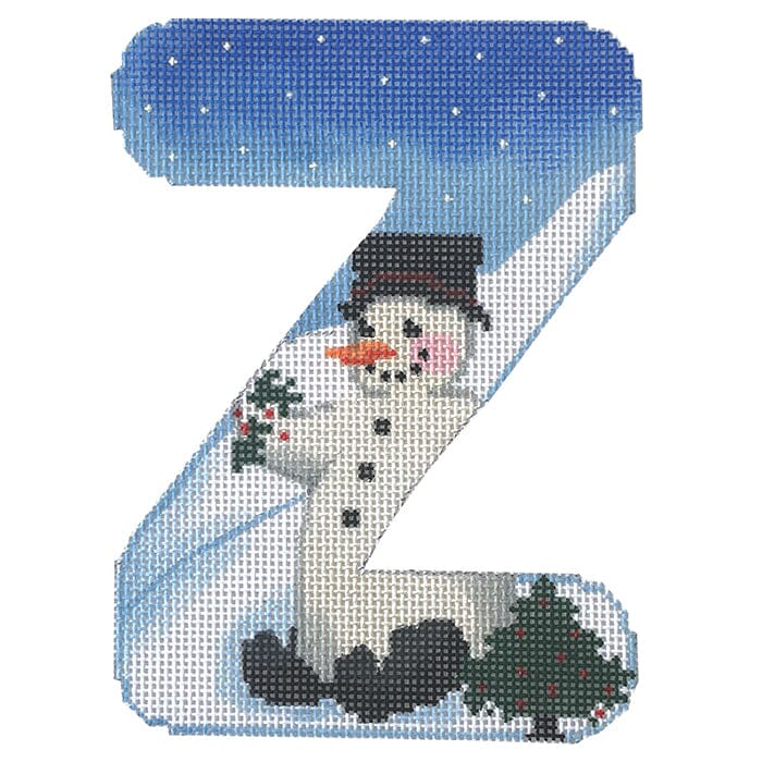 Alpha Snowman Painted Canvas Associated Talents Z 
