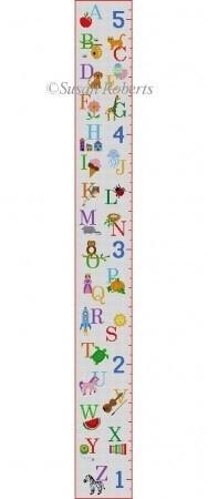 Alphabet Sampler Growth Chart Painted Canvas Susan Roberts Needlepoint Designs Inc.  - 1