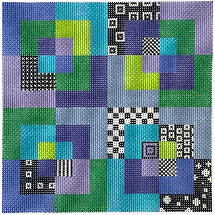 Alpine Puzzle on 13 mesh Painted Canvas Eye Candy Needleart  - 1