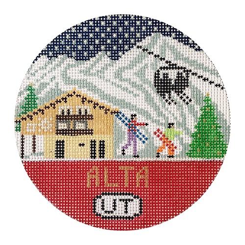 Alta Round Painted Canvas Doolittle Stitchery  - 1