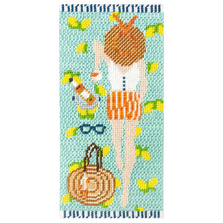 Amalfi Coast Sunbather Canvas Printed Canvas Needlepoint To Go 
