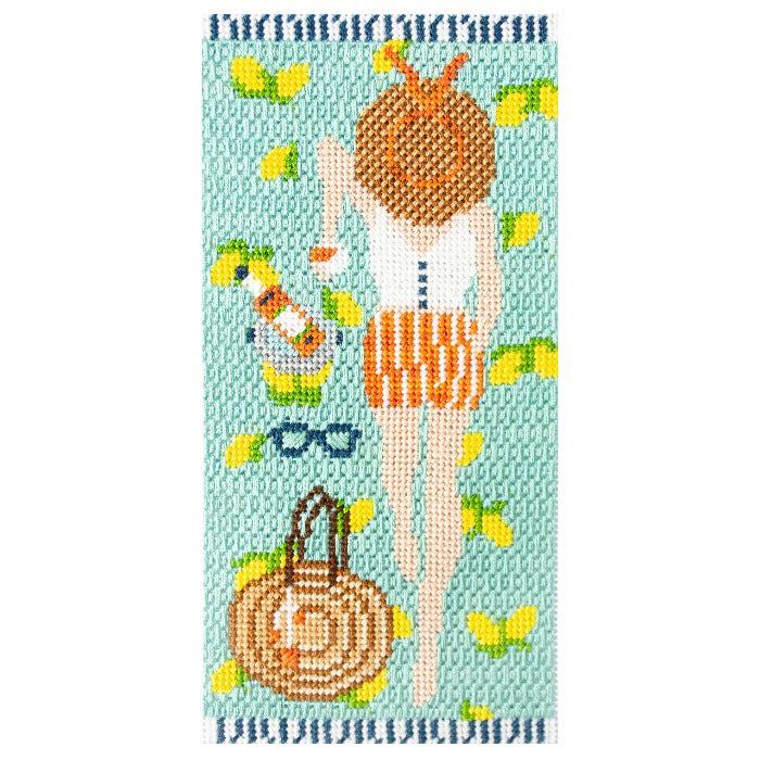 Amalfi Coast Sunbather Canvas Printed Canvas Needlepoint To Go 
