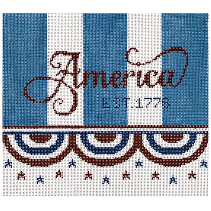 America Pillow 1 - Est. 1776 Painted Canvas Kristine Kingston 