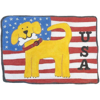 American Dog on 18 Painted Canvas Tango and Chocolate 
