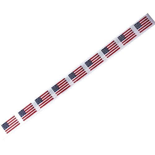 American Flag Belt Painted Canvas Silver Needle  - 1
