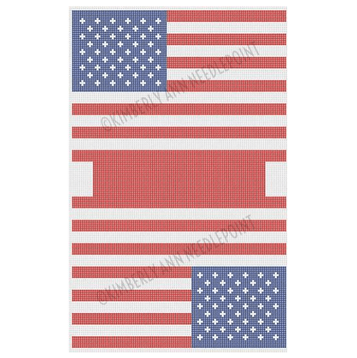 American Flag Painted Canvas Kimberly Ann Needlepoint  - 1