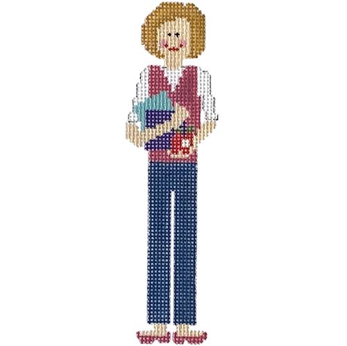 American Hero   Teacher! With Stitch Guide Painted Canvas The Princess & Me 
