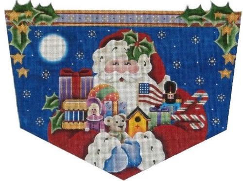 American Santa Cuff on 18 Painted Canvas Rebecca Wood Designs  - 1