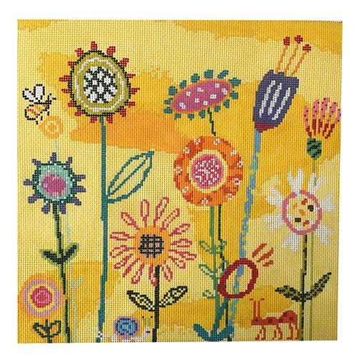Amy's Yellow Garden Painted Canvas Birds of a Feather 