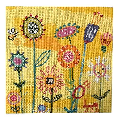 Amy's Yellow Garden Painted Canvas Birds of a Feather  - 1
