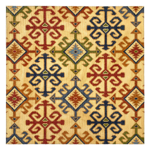 Anatolian Stripes in Parchment Multi Painted Canvas CanvasWorks 