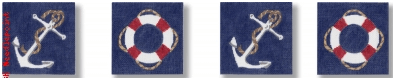 Anchor & Life Rings Painted Canvas CBK Needlepoint Collections  - 1