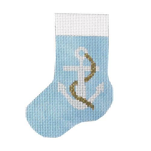 Anchor Mini Stocking Painted Canvas J. Child Designs  - 1