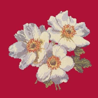 Anemone Needlepoint Kit Kits Elizabeth Bradley Design Bright Red 
